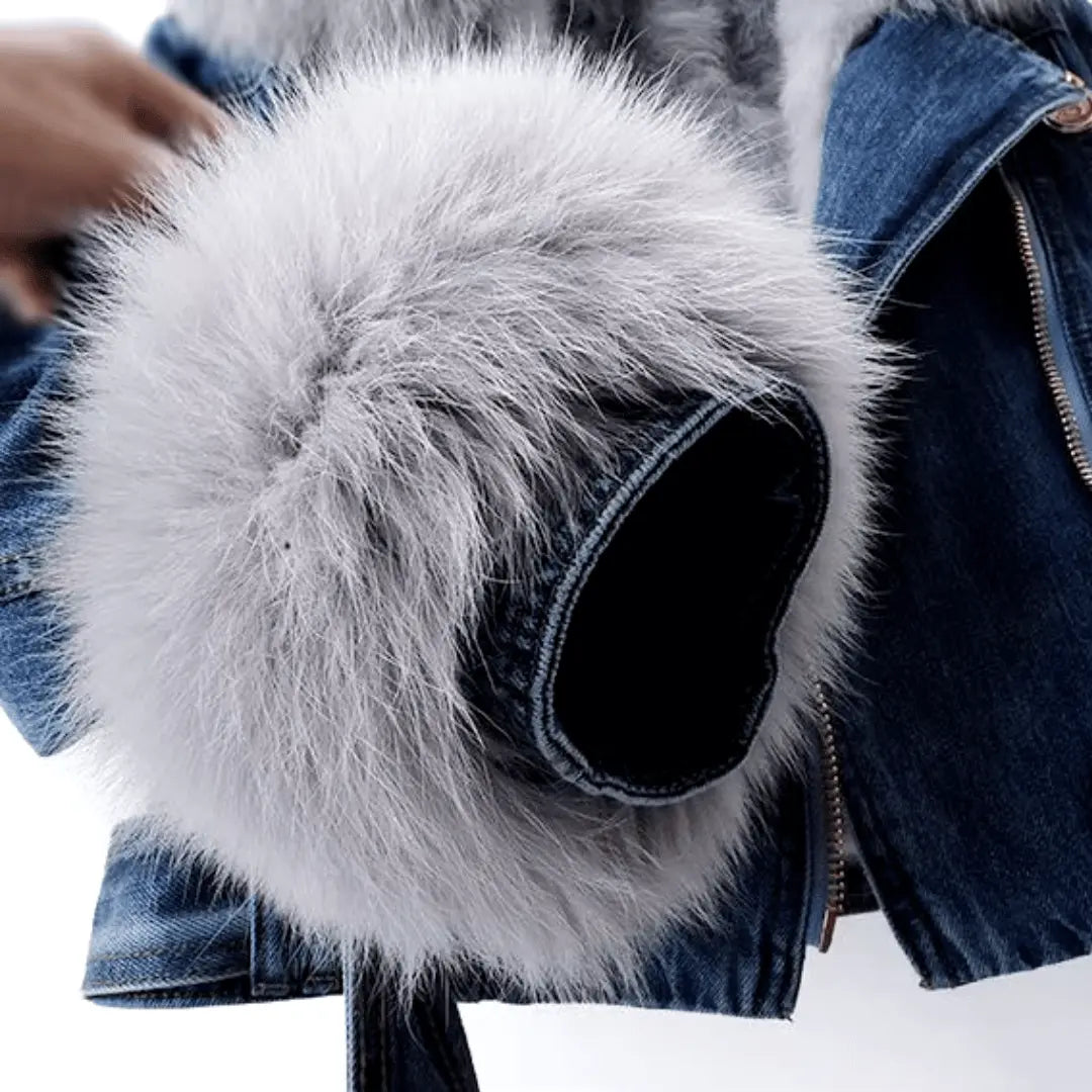 Mona | Urban Elegance Denim & Fur Jacket - Northeart Couture