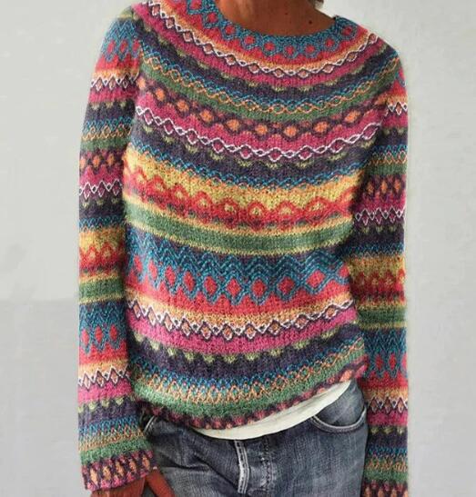 Aurora | Multicolor Striped Knit Pullover - Northeart Couture