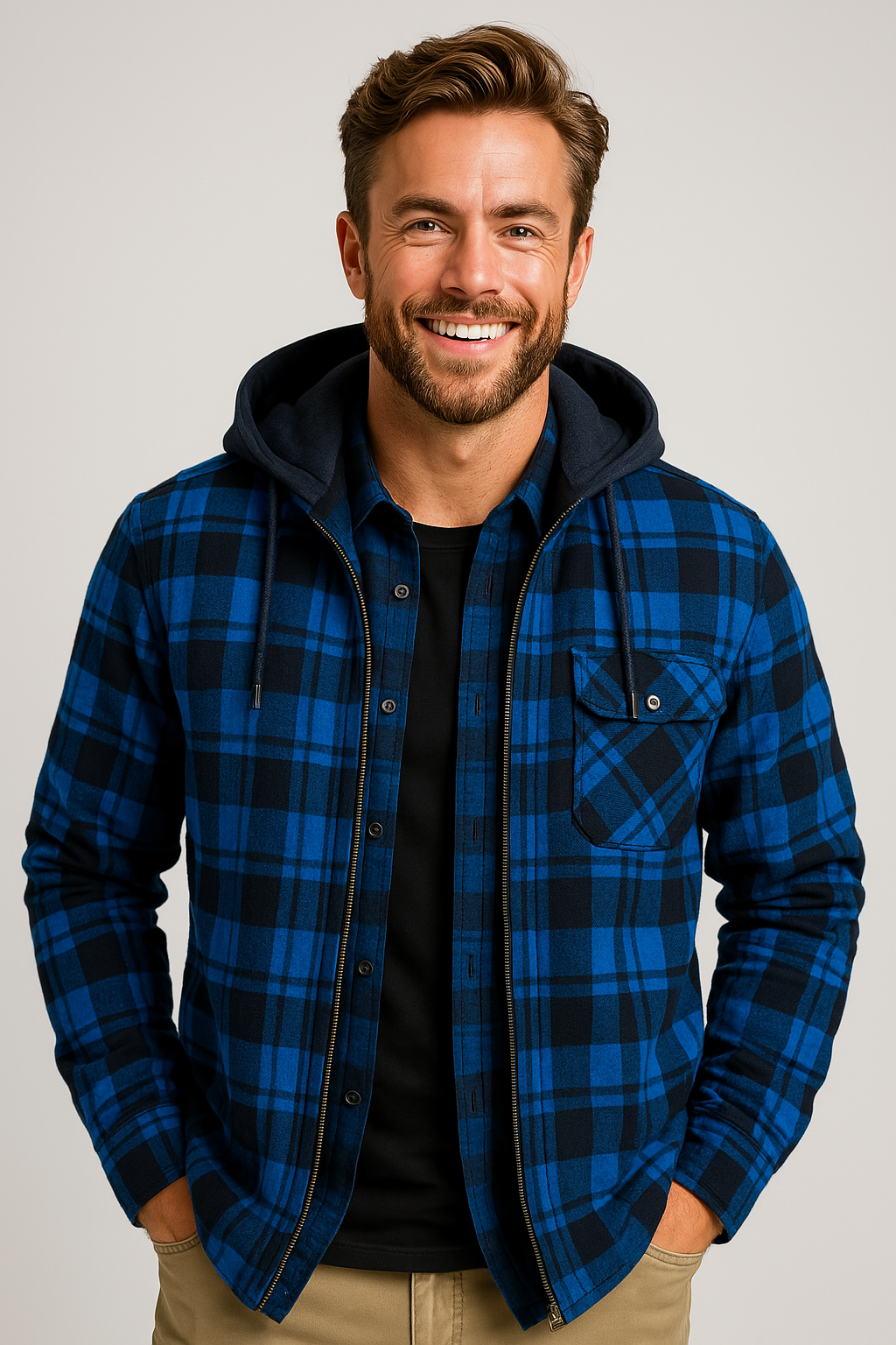 Hartstem | All Season Men Flannel Checkered Jacket for Versatile Year Round Wear - Northeart Couture