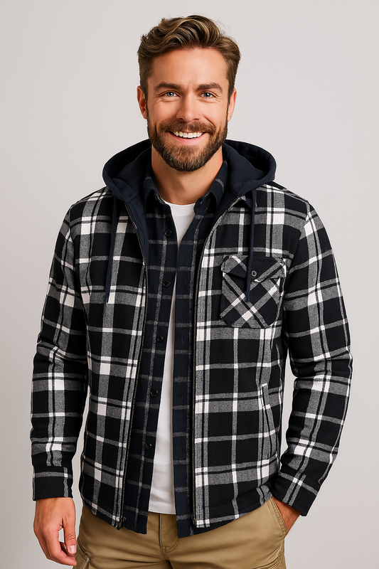 Hartstem | All Season Men Flannel Checkered Jacket for Versatile Year Round Wear - Northeart Couture