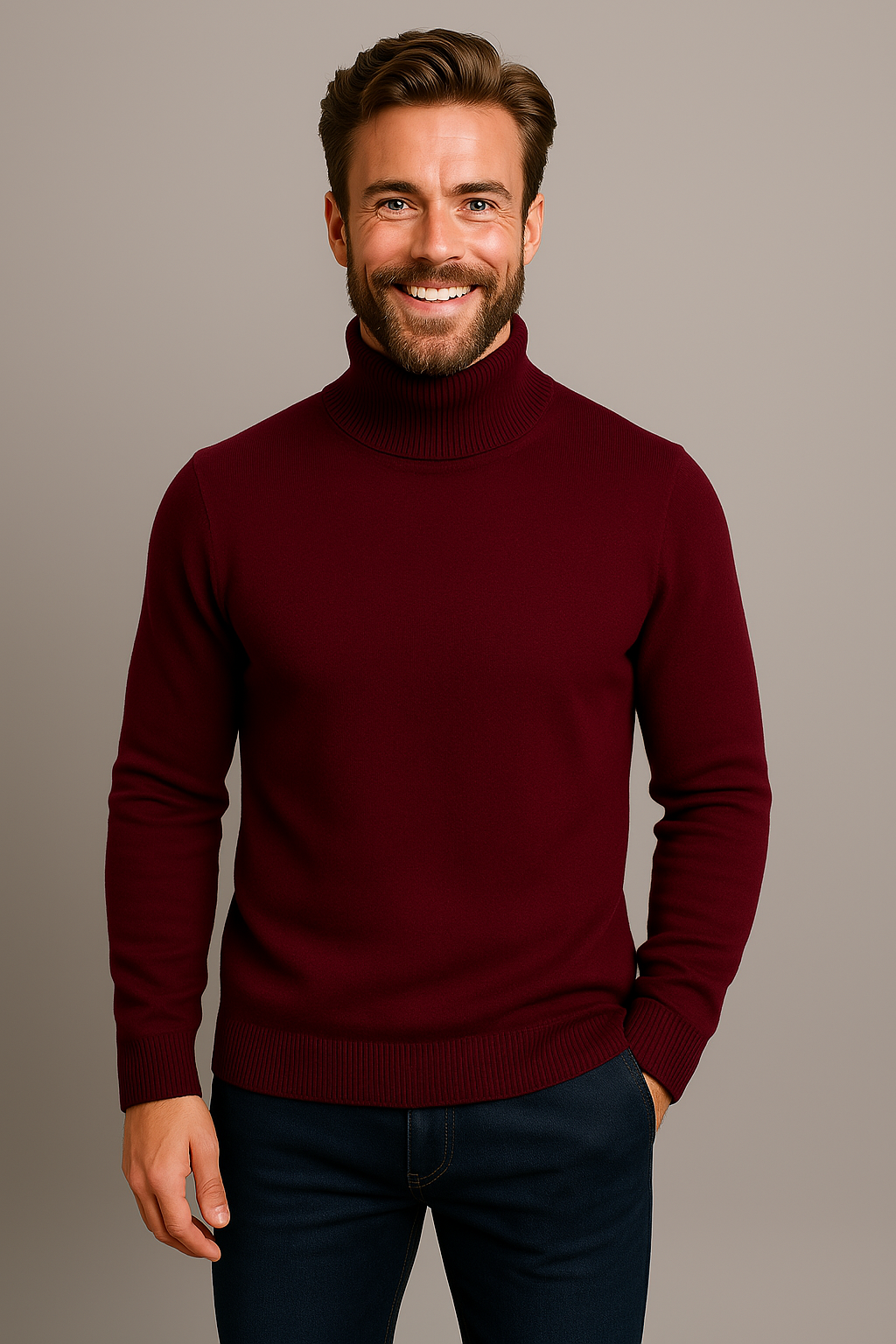 Davidson | Classic Knitted Turtleneck Sweater for Men Timeless Style and Comfort - Northeart Couture