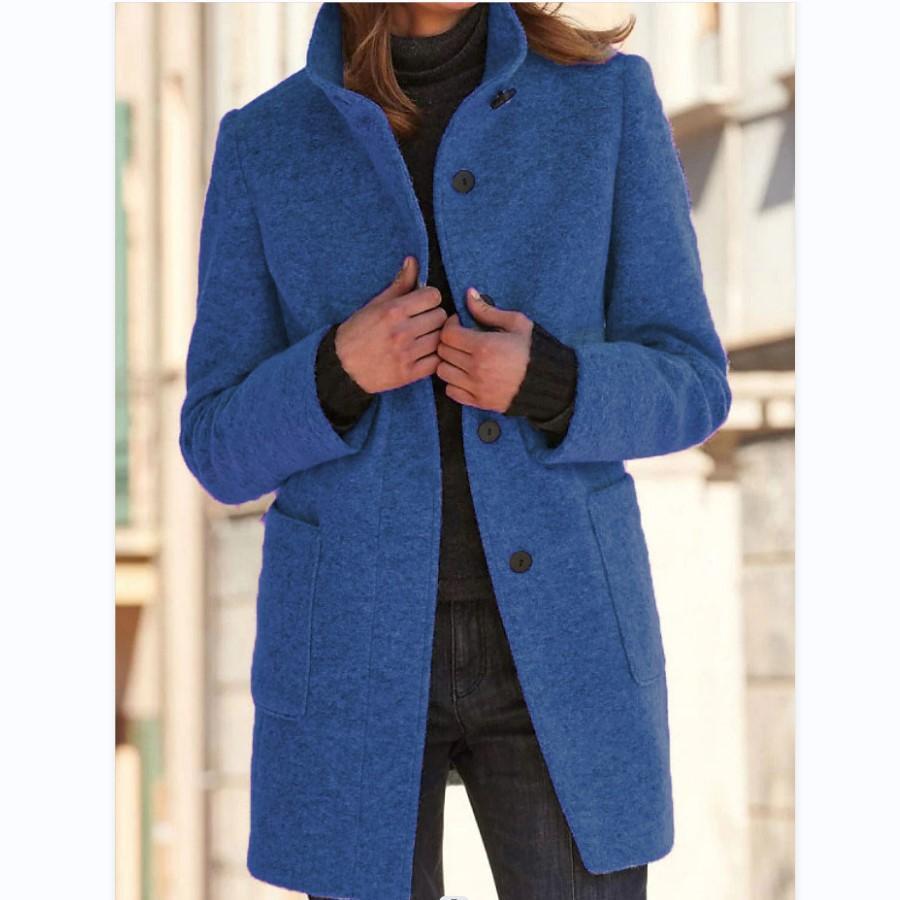Amanda | Classic Wool Women Coat with Retro Button Closure - Northeart Couture
