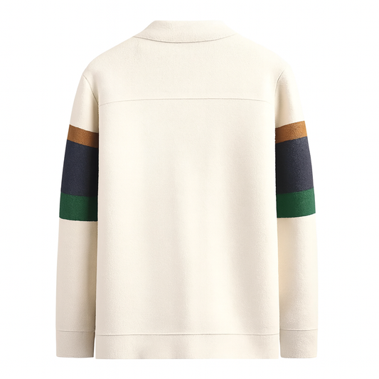 Andrei | Color Stripes Knitted Cardigan Artisanal Comfort with Visual Depth - Northeart Couture