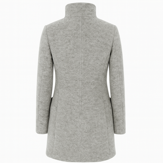 Amanda | Classic Wool Women Coat with Retro Button Closure - Northeart Couture
