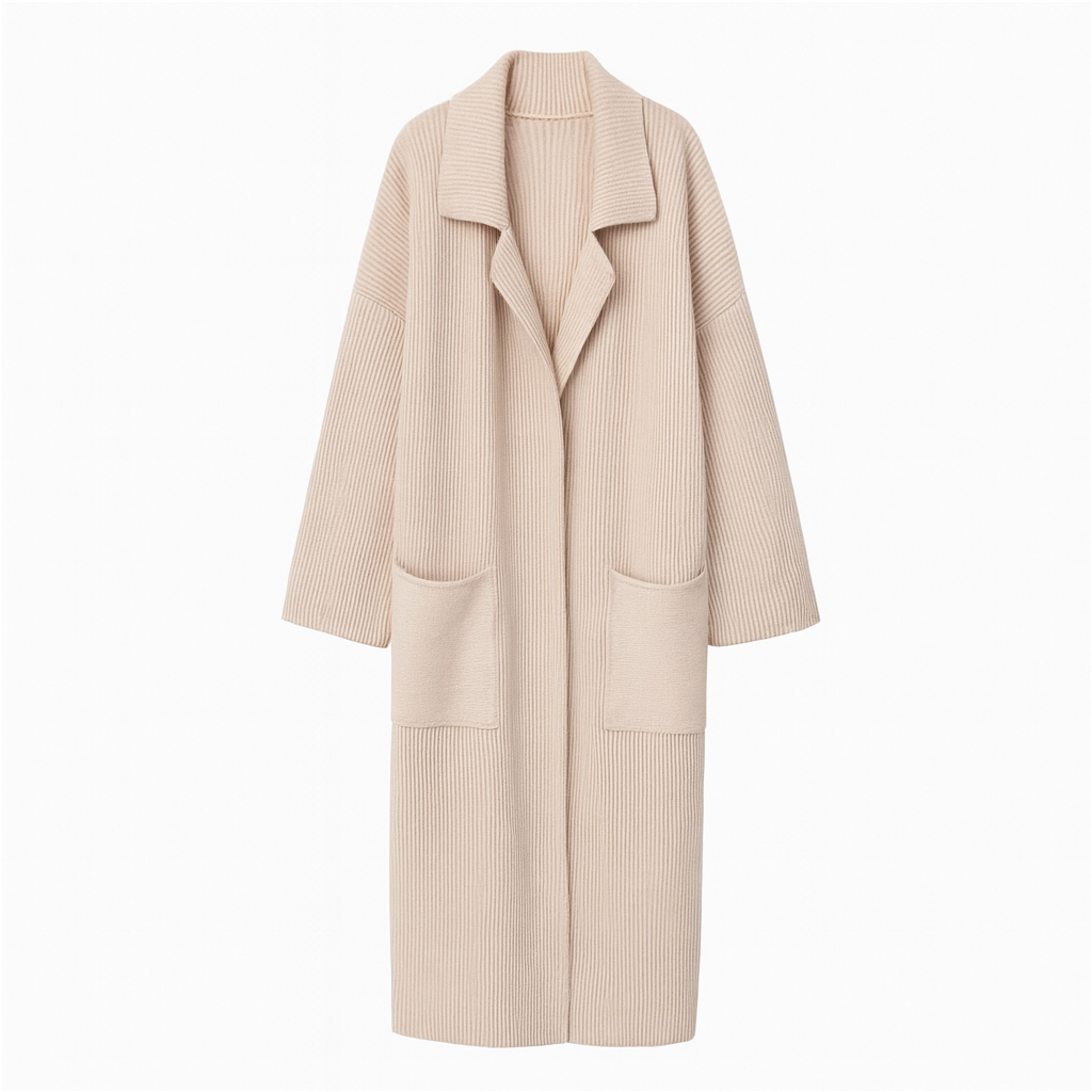 Ariana | Elegant Knitted Long Coat for Women - Northeart Couture