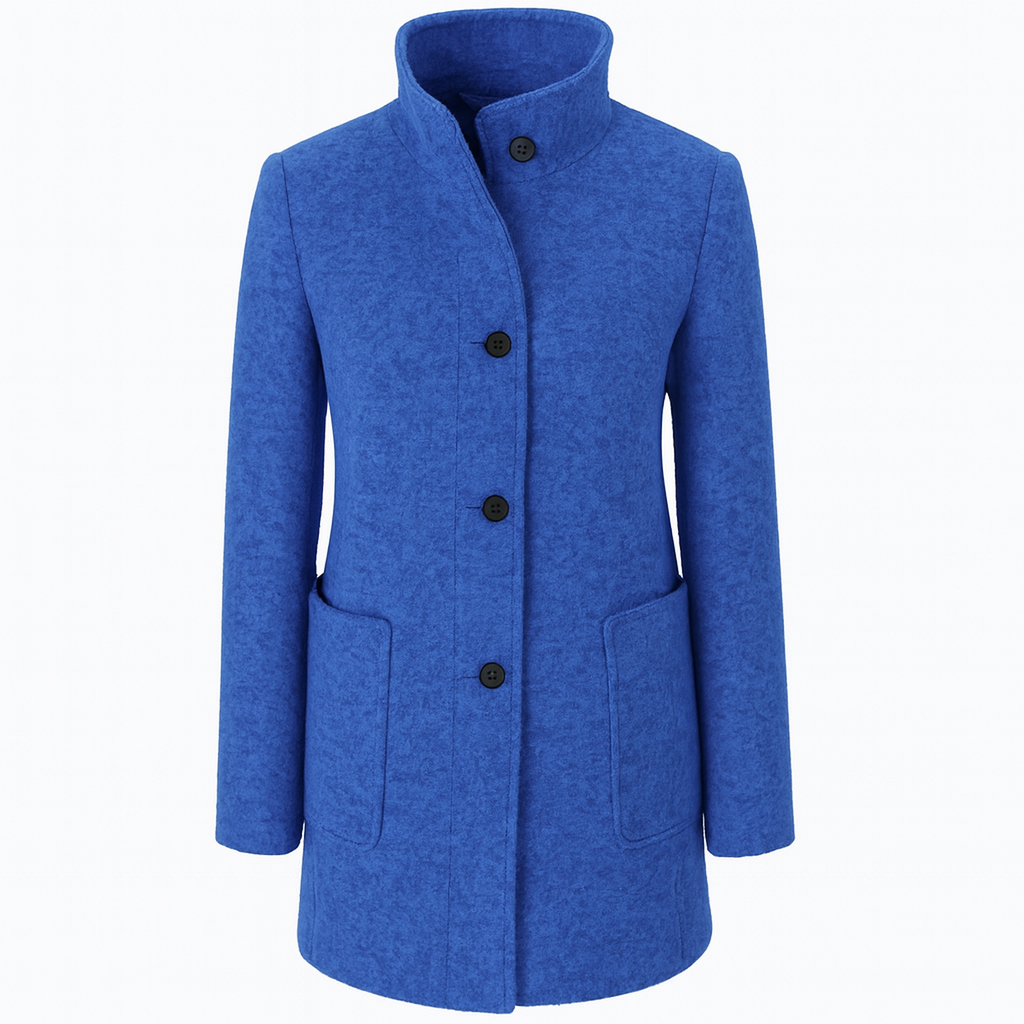 Amanda | Classic Wool Women Coat with Retro Button Closure - Northeart Couture