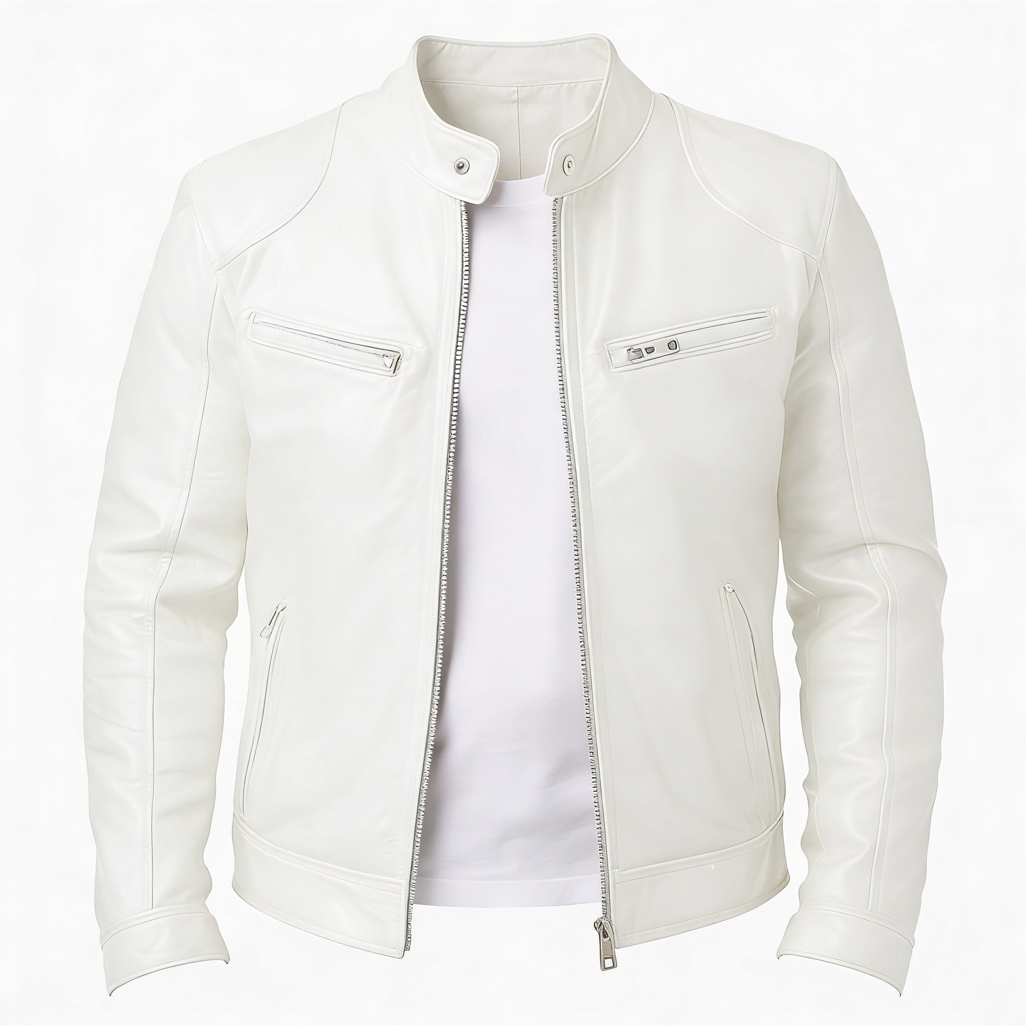 Rino | Men’s Casual Premium Leather Jacket – Modern Tailored Fit with Sleek Zip Closure - Northeart Couture