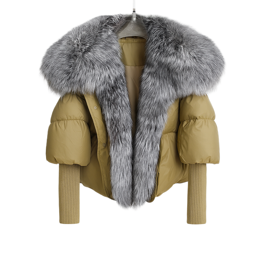 Aurora | Down Fur Puffer Jacket — Luxe Warmth Meets Winter Chic - Northeart Couture