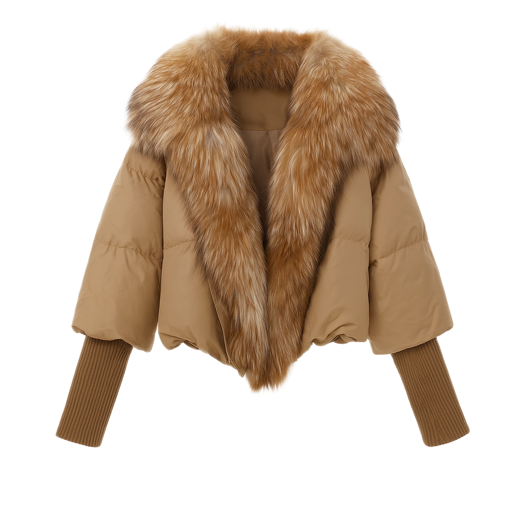 Aurora | Down Fur Puffer Jacket — Luxe Warmth Meets Winter Chic - Northeart Couture
