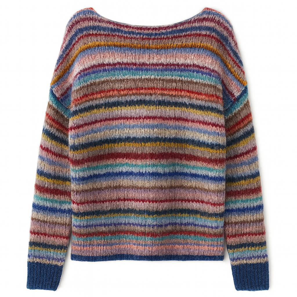 Aurora | Multicolor Striped Knit Pullover - Northeart Couture