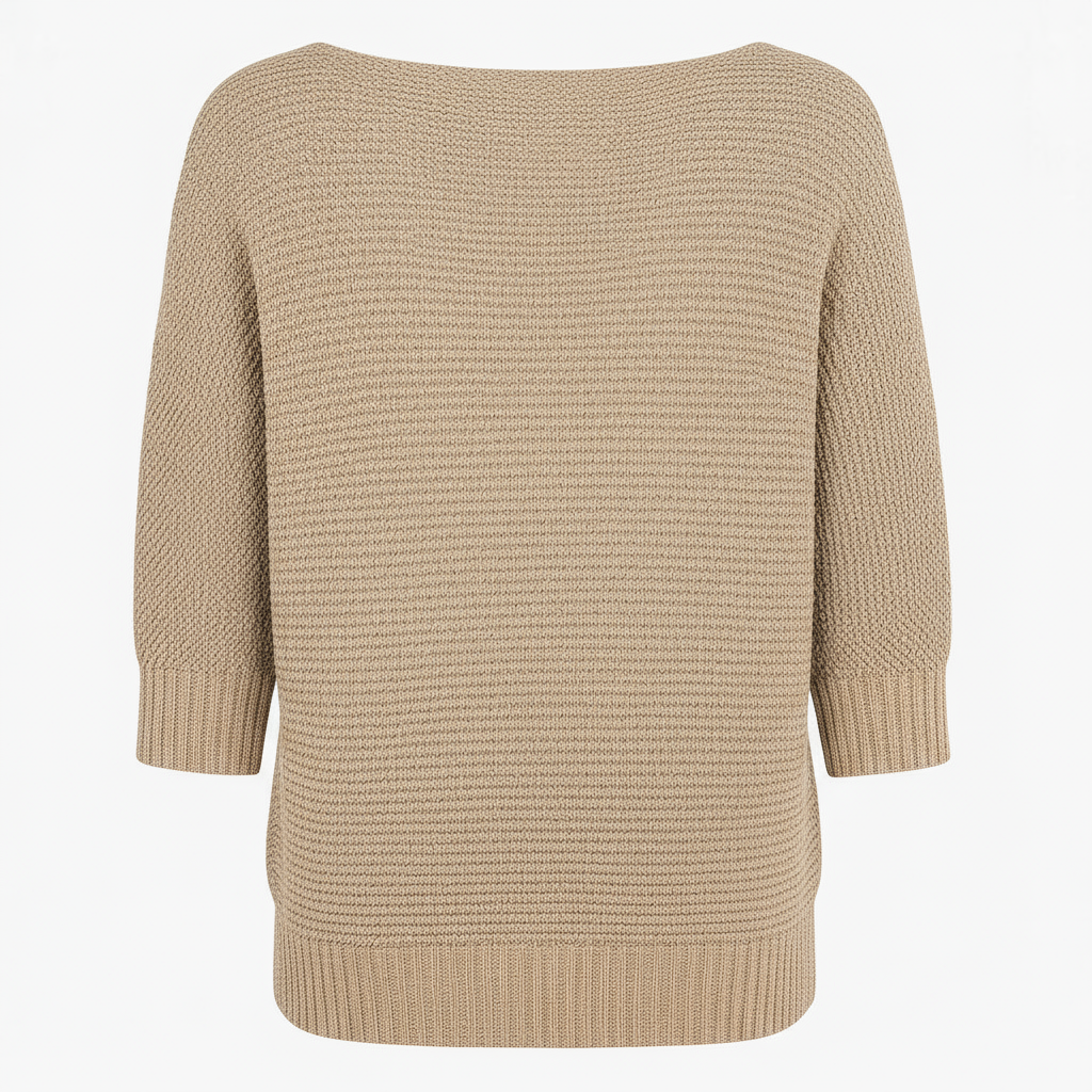 Aubrey | Elegant Knitted Pullover Three Quarter Sleeve Sweater - Northeart Couture