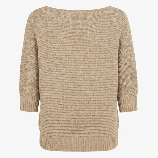 Aubrey | Elegant Knitted Pullover Three Quarter Sleeve Sweater - Northeart Couture