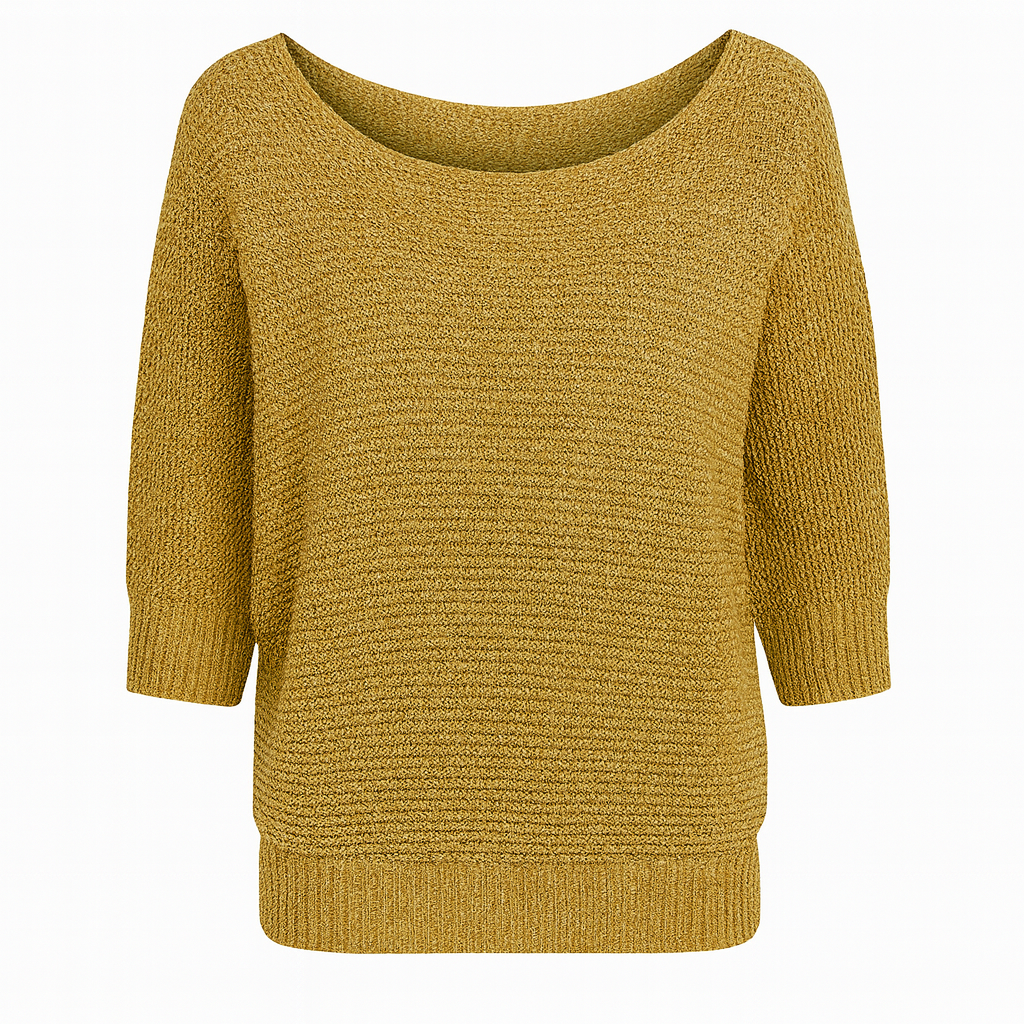 Aubrey | Elegant Knitted Pullover Three Quarter Sleeve Sweater - Northeart Couture