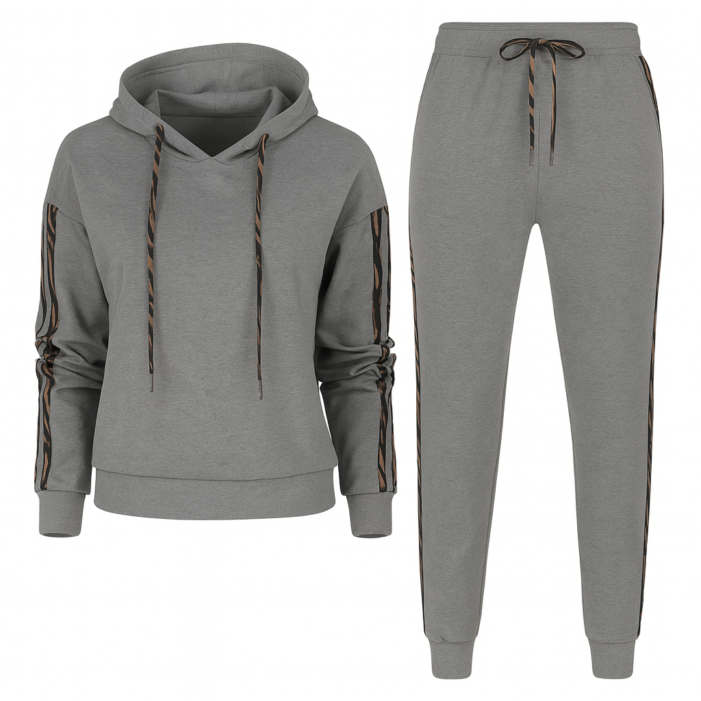 Alaina | Women Two-Piece Tracksuit Casual Elegance Stripped - Northeart Couture