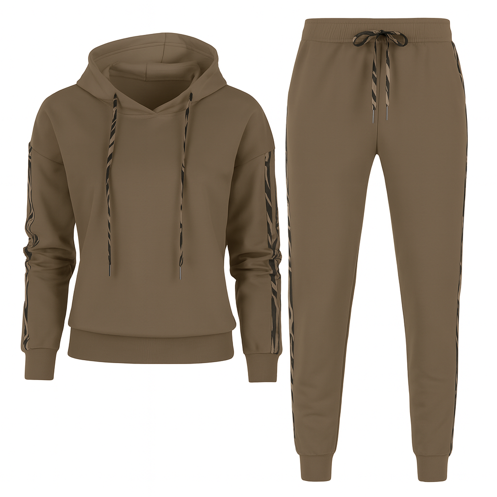 Alaina | Women Two-Piece Tracksuit Casual Elegance Stripped - Northeart Couture