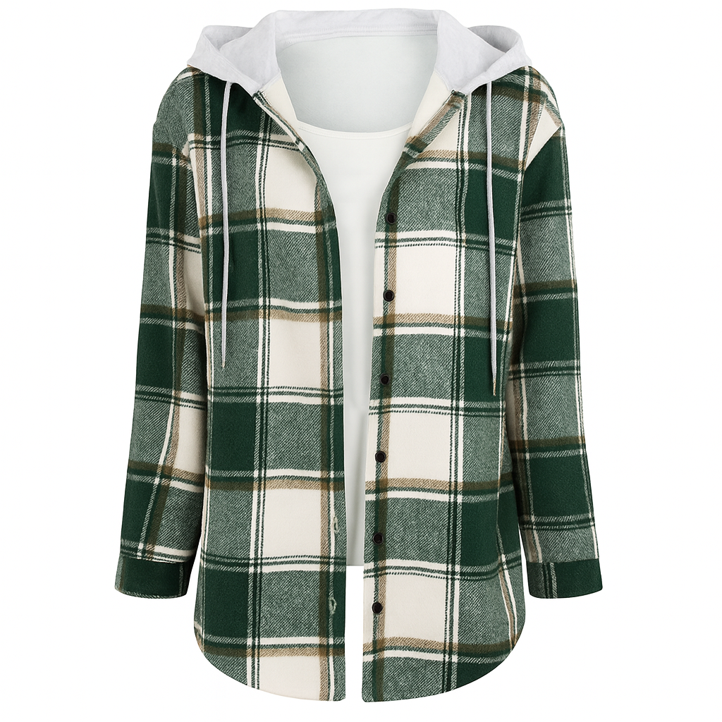 Callista | Modern Plaid Hooded Jacket for Women - Northeart Couture
