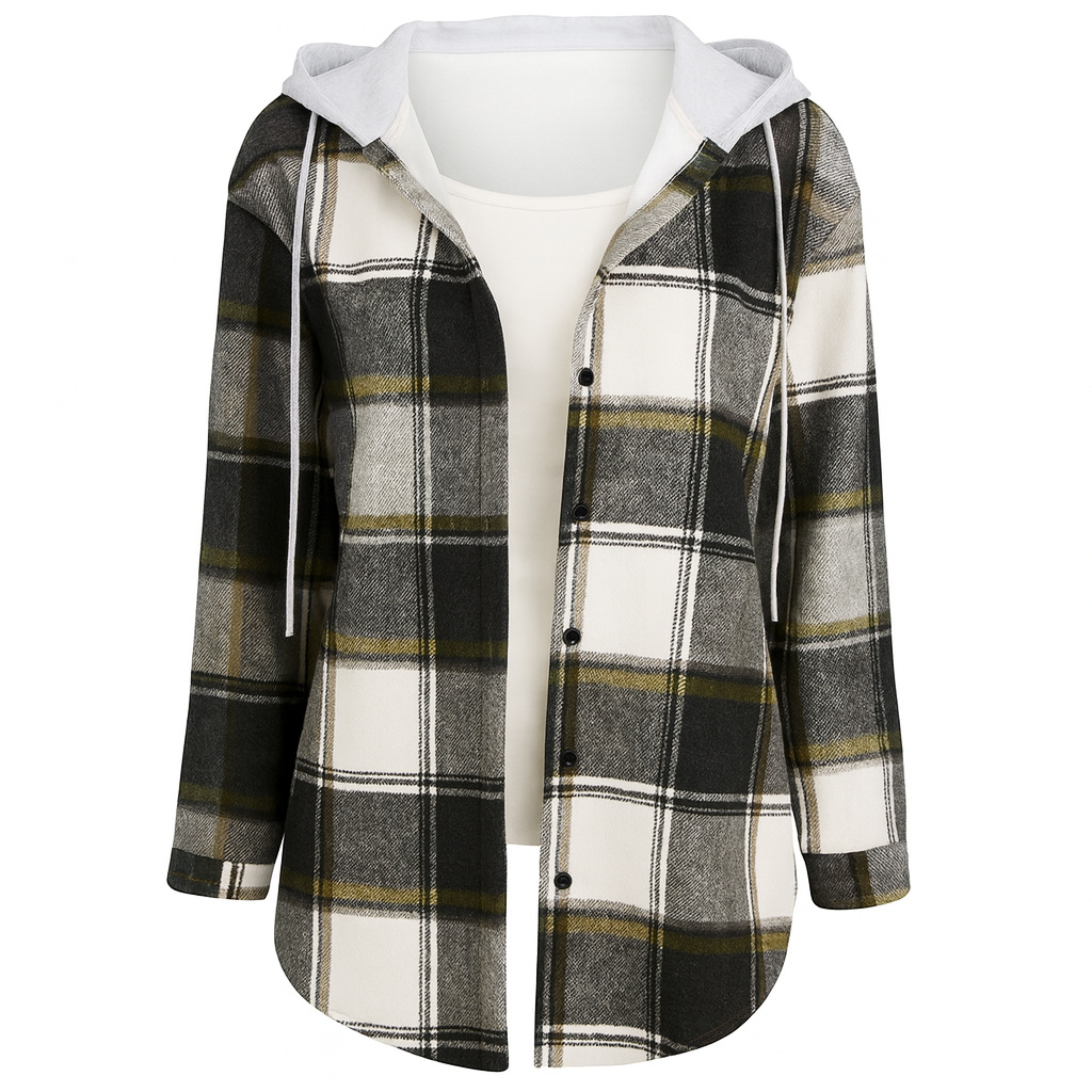 Callista | Modern Plaid Hooded Jacket for Women - Northeart Couture