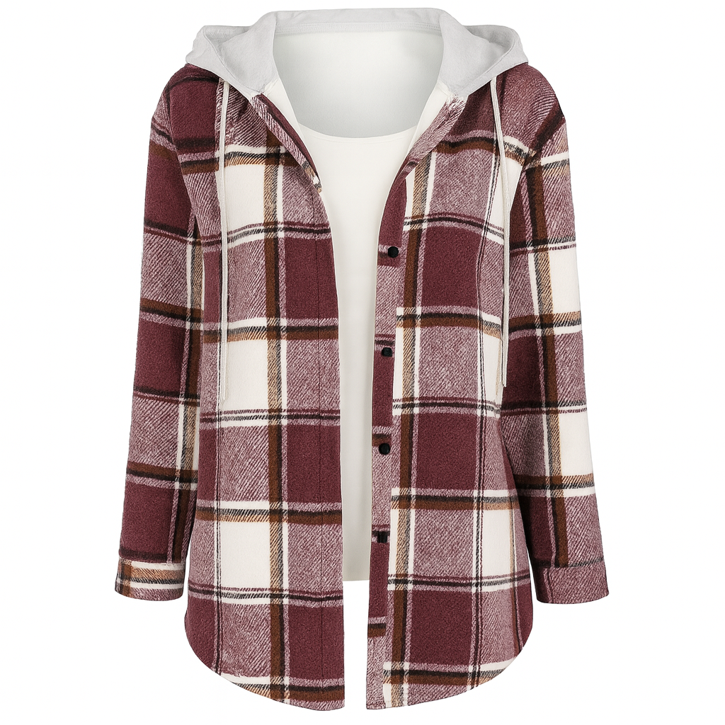 Callista | Modern Plaid Hooded Jacket for Women - Northeart Couture