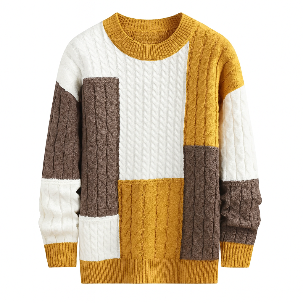 Arlo | Men Color Block Knit Sweater - Northeart Couture