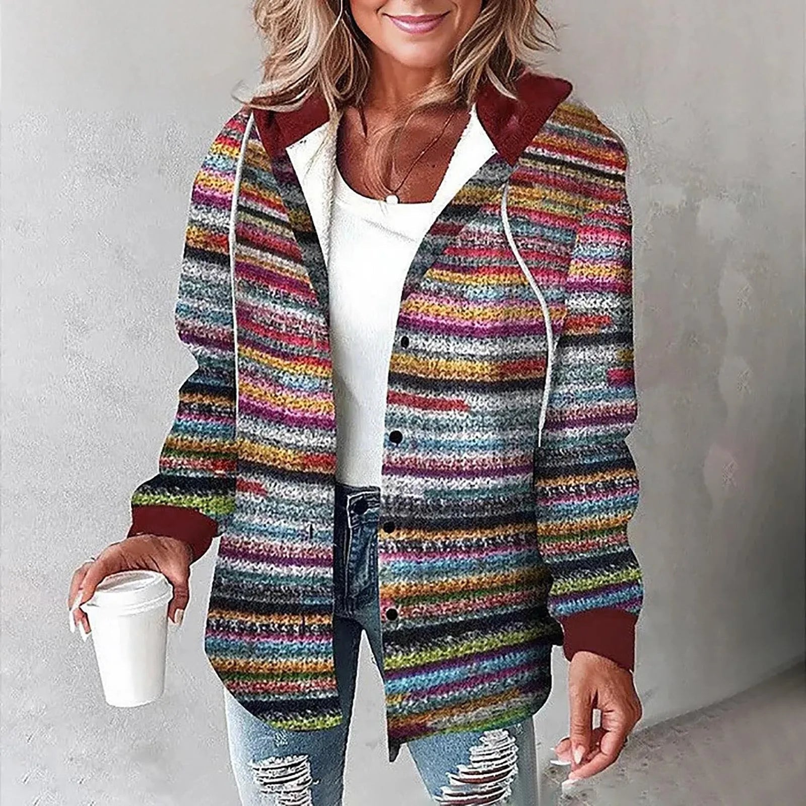 Callista | Modern Plaid Hooded Jacket for Women - Northeart Couture
