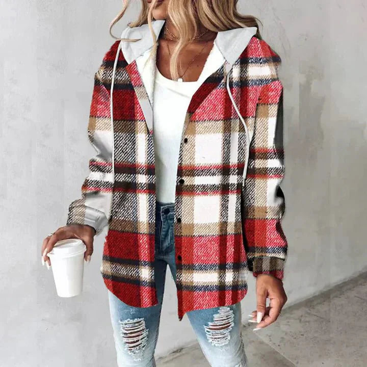 Callista | Modern Plaid Hooded Jacket for Women - Northeart Couture