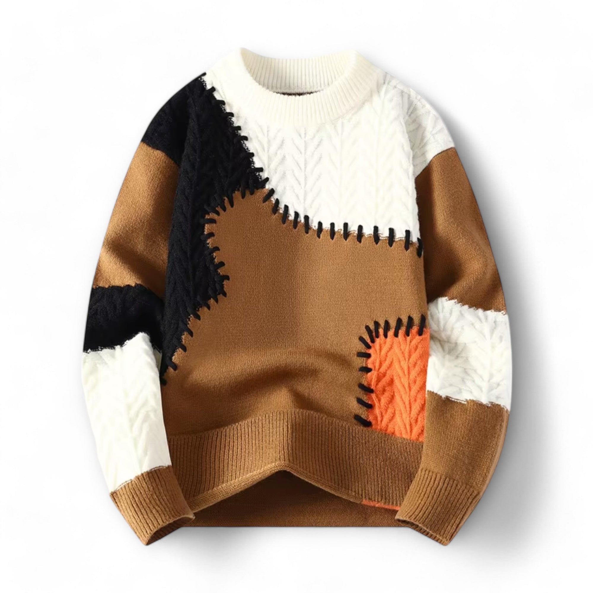 Hades | Urban Patchwork Cozy Sweater — The Effortless Crewneck for Every Day - Northeart Couture