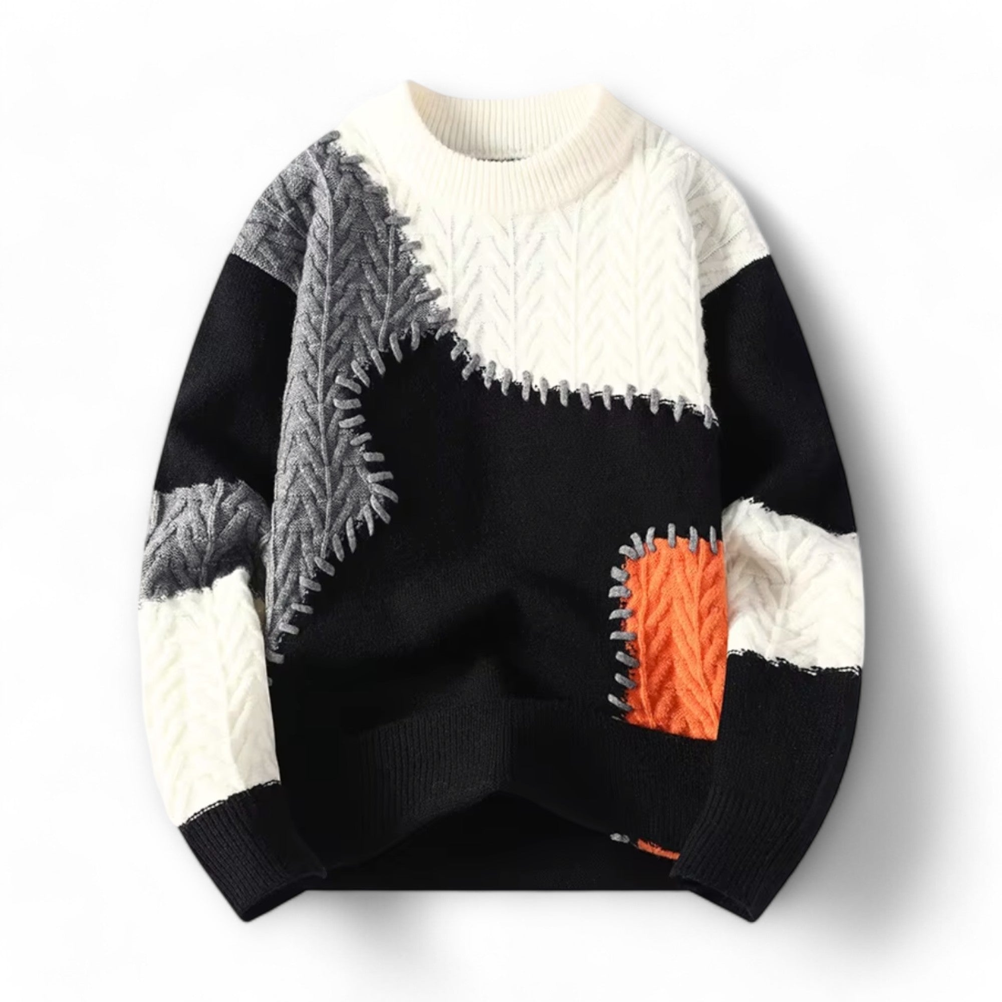 Hades | Urban Patchwork Cozy Sweater — The Effortless Crewneck for Every Day - Northeart Couture