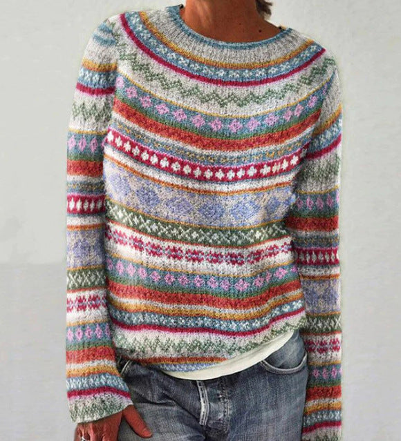 Aurora | Multicolor Striped Knit Pullover - Northeart Couture