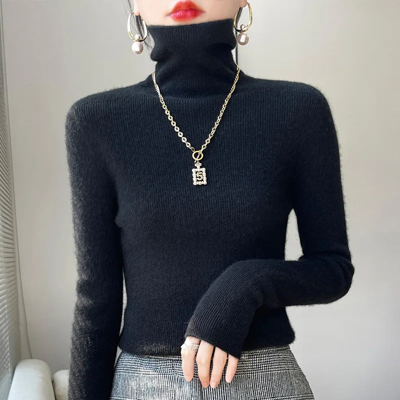 Vivienne | Women Casual Turtleneck Pullover Sweater - Northeart Couture