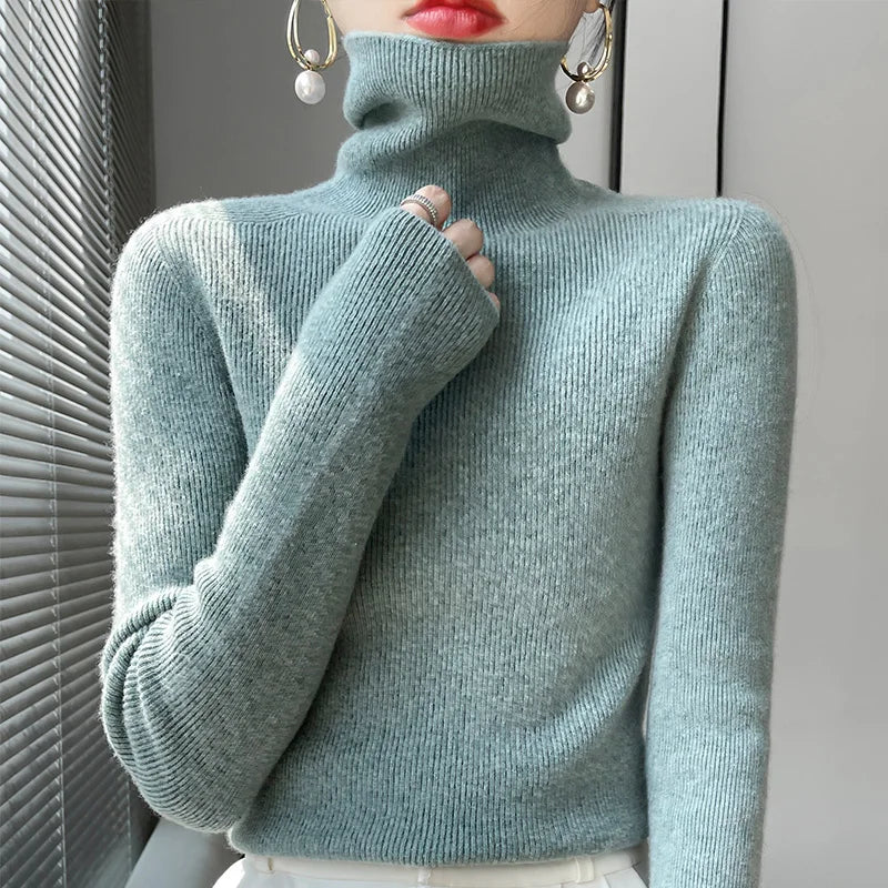 Vivienne | Women Casual Turtleneck Pullover Sweater - Northeart Couture