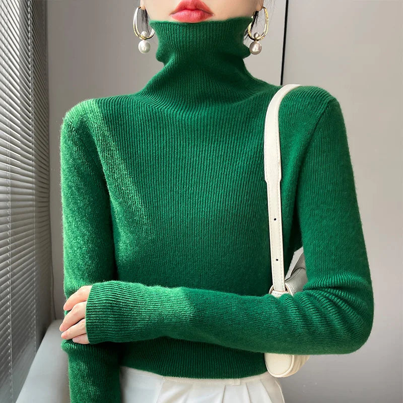 Vivienne | Women Casual Turtleneck Pullover Sweater - Northeart Couture