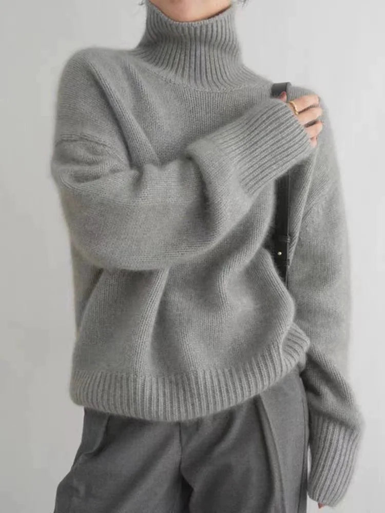 Cristina | Women Loose Turtleneck Knit Sweater for Cozy Days - Northeart Couture
