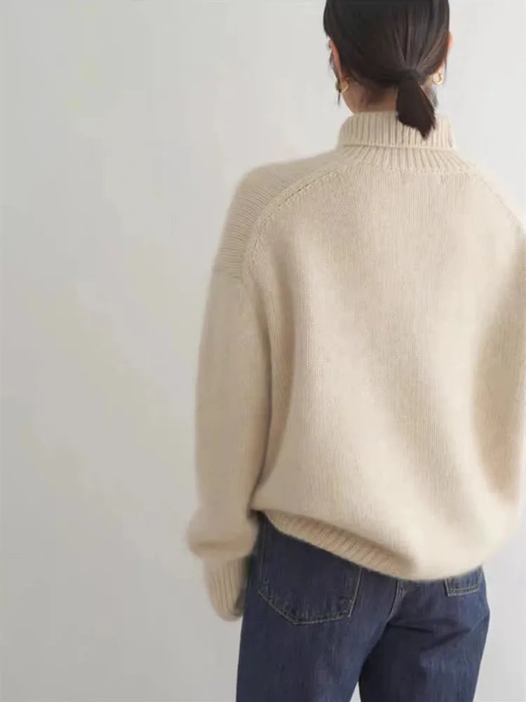 Cristina | Women Loose Turtleneck Knit Sweater for Cozy Days - Northeart Couture