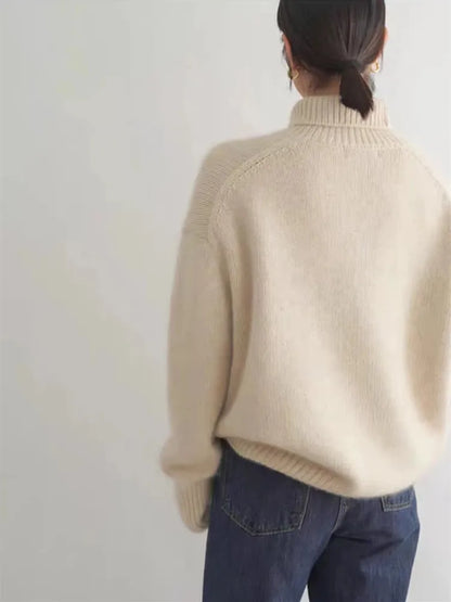 Cristina | Women Loose Turtleneck Knit Sweater for Cozy Days - Northeart Couture