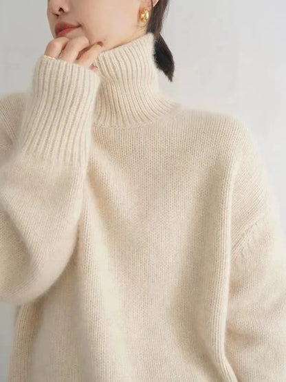Cristina | Women Loose Turtleneck Knit Sweater for Cozy Days - Northeart Couture
