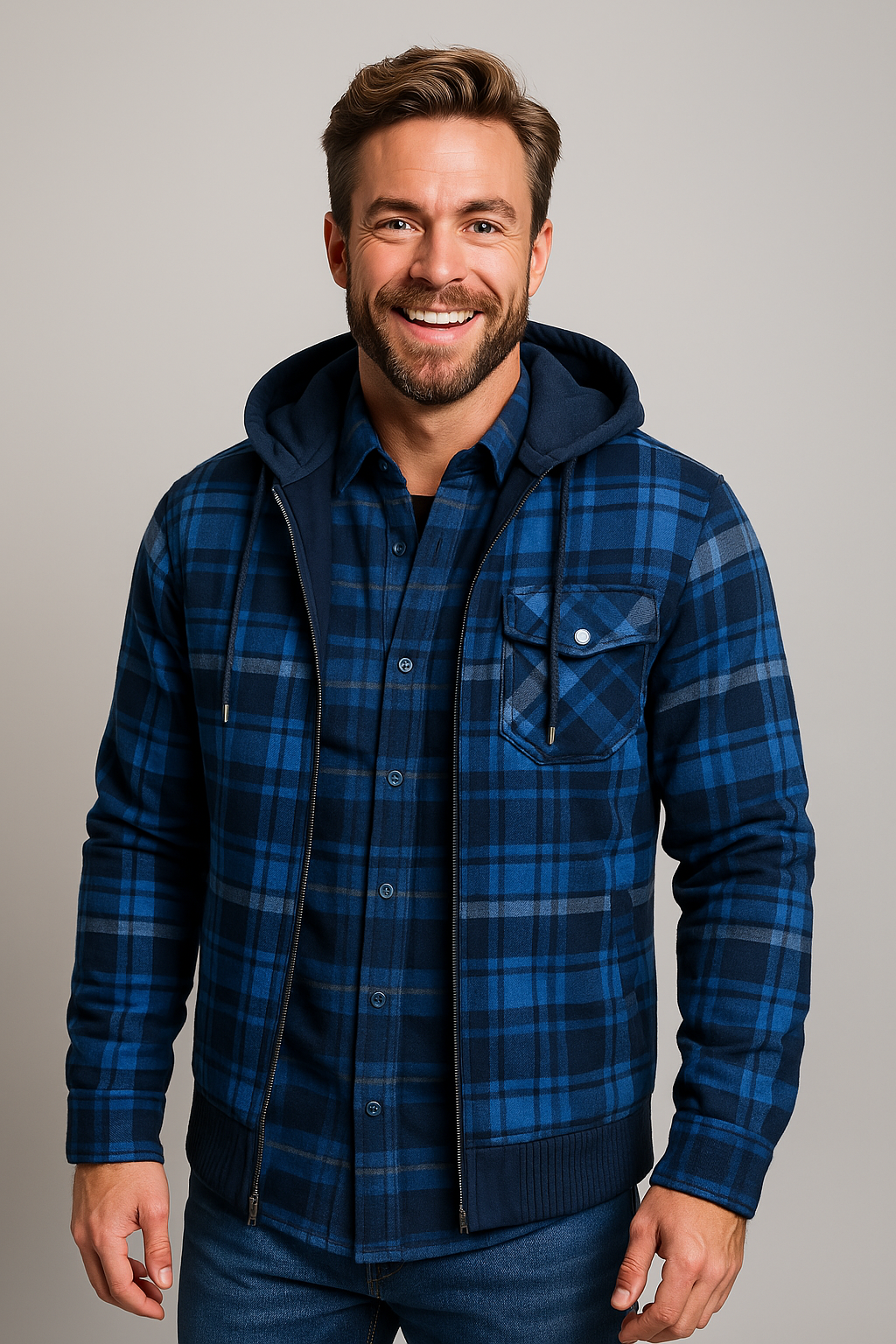 Hartstem | All Season Men Flannel Checkered Jacket for Versatile Year Round Wear - Northeart Couture