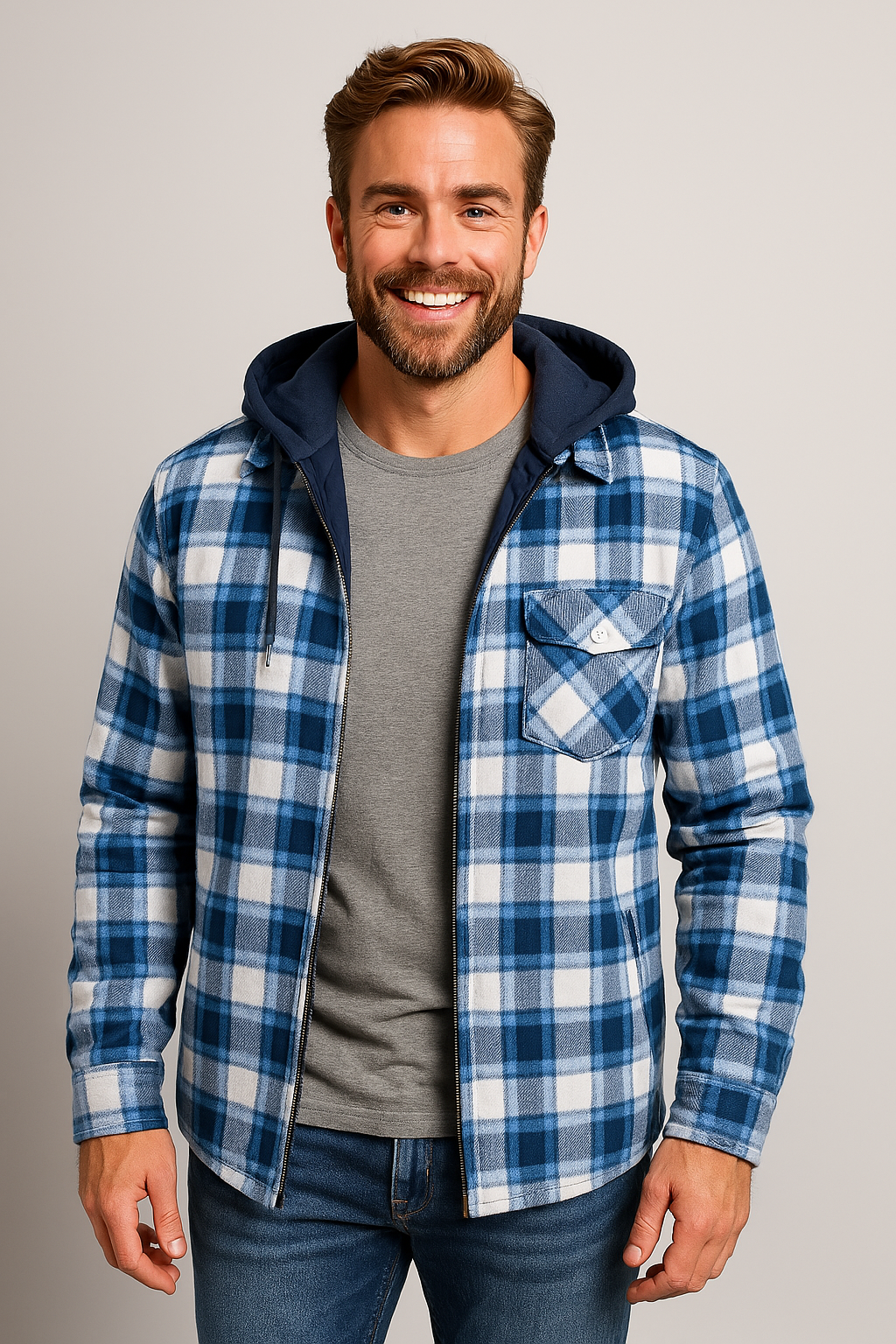 Hartstem | All Season Men Flannel Checkered Jacket for Versatile Year Round Wear - Northeart Couture