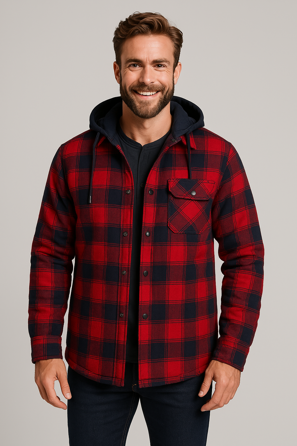 Hartstem | All Season Men Flannel Checkered Jacket for Versatile Year Round Wear - Northeart Couture