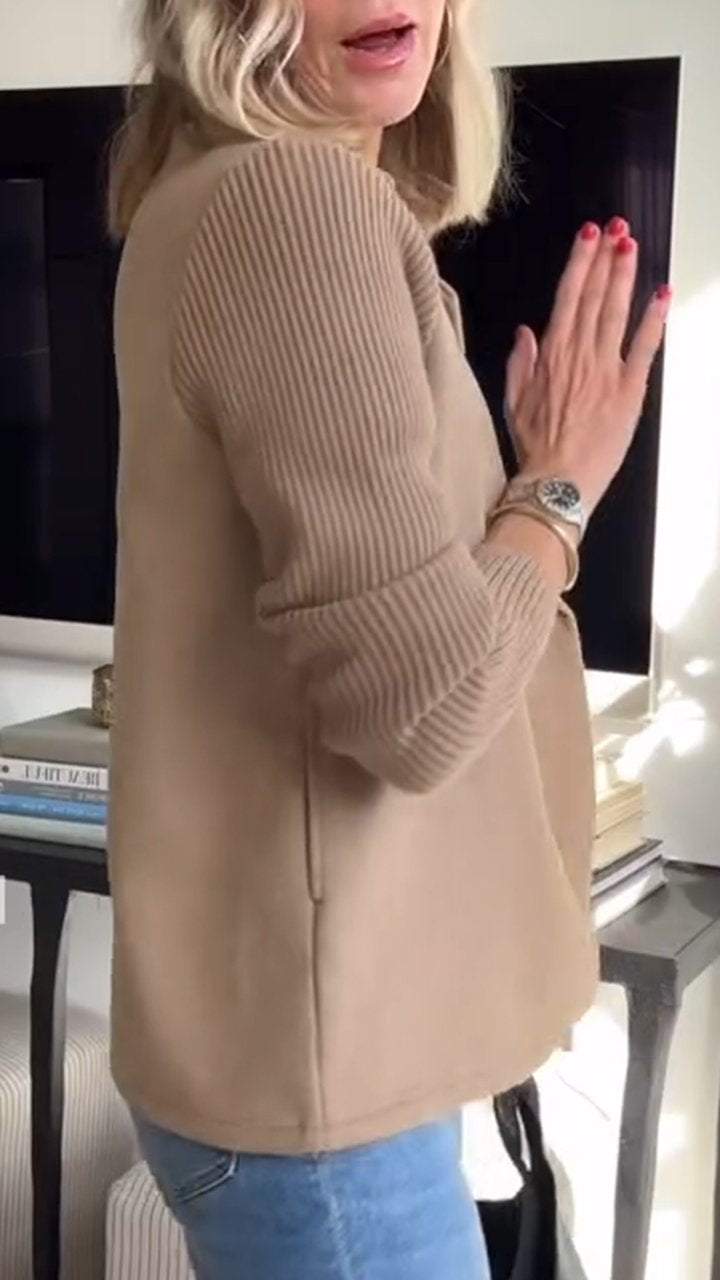 Amora | Knit-Sleeve Blazer for Stylish Comfort - Northeart Couture