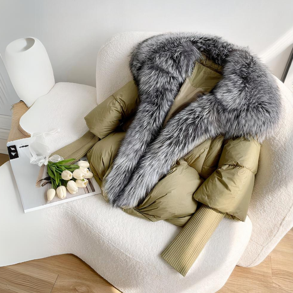 Aurora | Down Fur Puffer Jacket — Luxe Warmth Meets Winter Chic - Northeart Couture