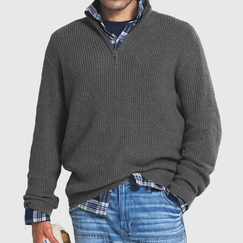 Sandro | Zip Neck Sweater for Men Timeless Comfort and Modern Cold Weather Style - Northeart Couture