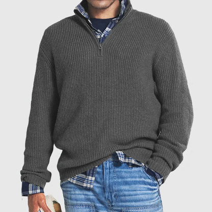 Sandro | Zip Neck Sweater for Men Timeless Comfort and Modern Cold Weather Style - Northeart Couture
