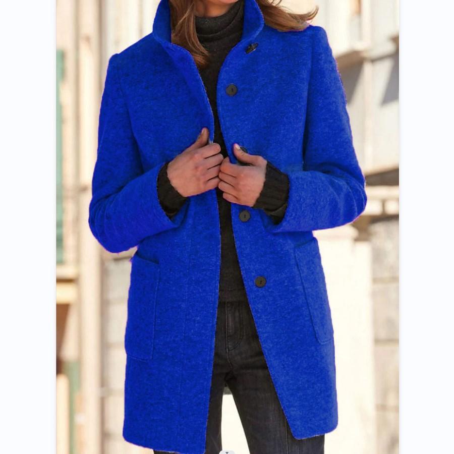 Amanda | Classic Wool Women Coat with Retro Button Closure - Northeart Couture