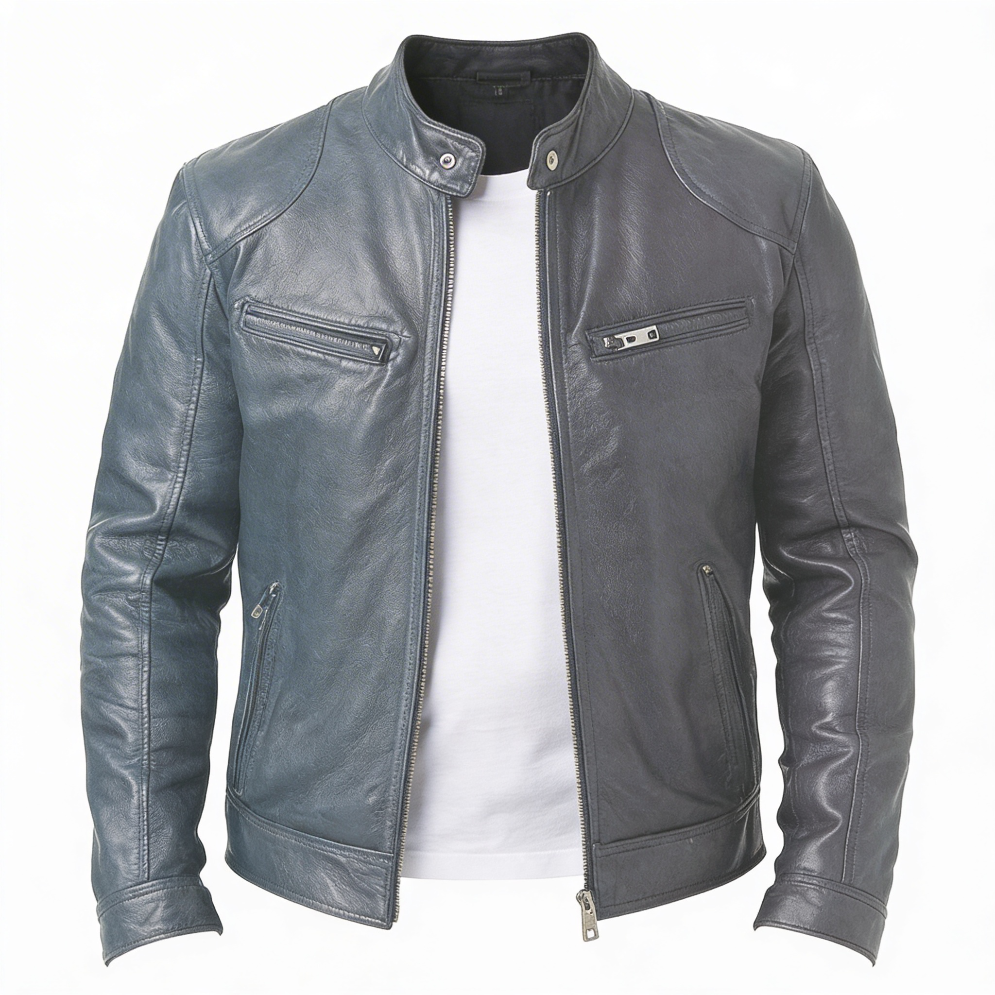 Rino | Men’s Casual Premium Leather Jacket – Modern Tailored Fit with Sleek Zip Closure - Northeart Couture