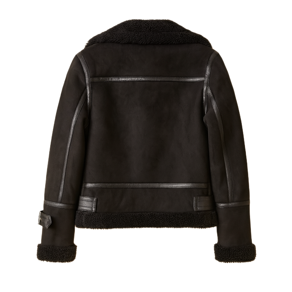 Naomi | Leather Women Jacket with Sherpa Lining - Northeart Couture