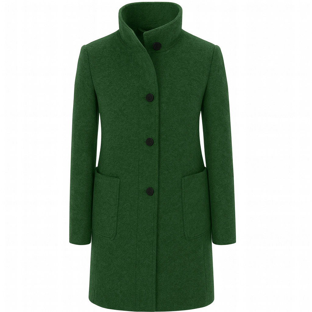Amanda | Classic Wool Women Coat with Retro Button Closure - Northeart Couture