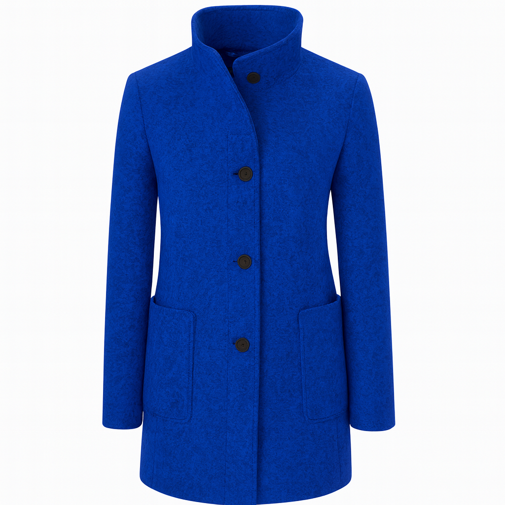 Amanda | Classic Wool Women Coat with Retro Button Closure - Northeart Couture