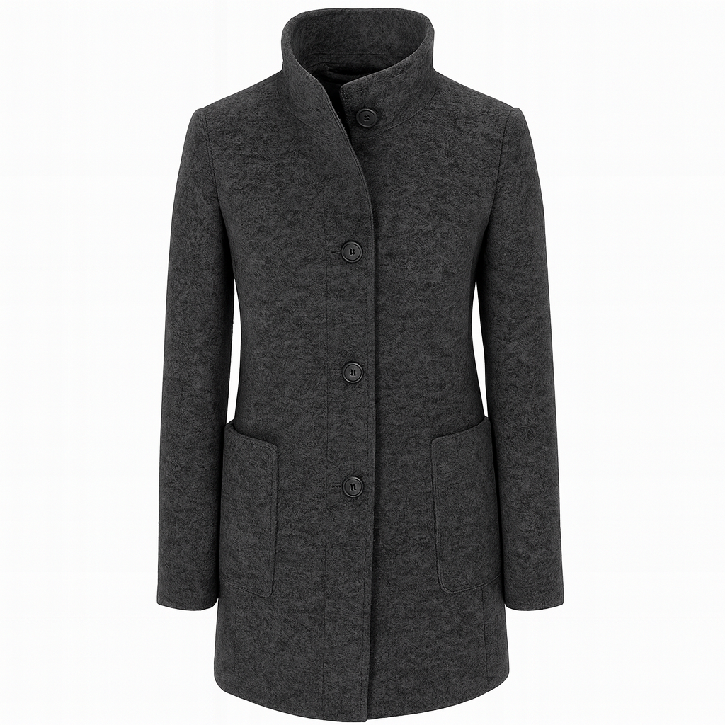 Amanda | Classic Wool Women Coat with Retro Button Closure - Northeart Couture