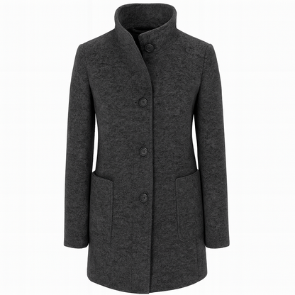 Amanda | Classic Wool Women Coat with Retro Button Closure - Northeart Couture