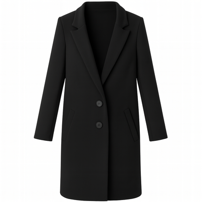 Mila | Stylish Women Coat with Button Closure and Turned-Down Collar - Northeart Couture